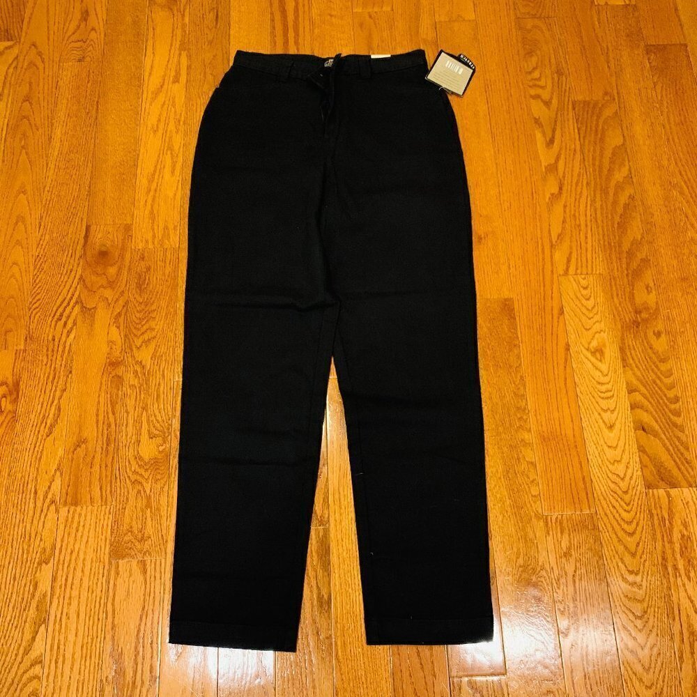 LEE PLAIN FRONT WASHED TWILL TAPERED STRETCH LEG PANTS MISSES SZ 12 -BLACK- NWT - Picture 1 of 16